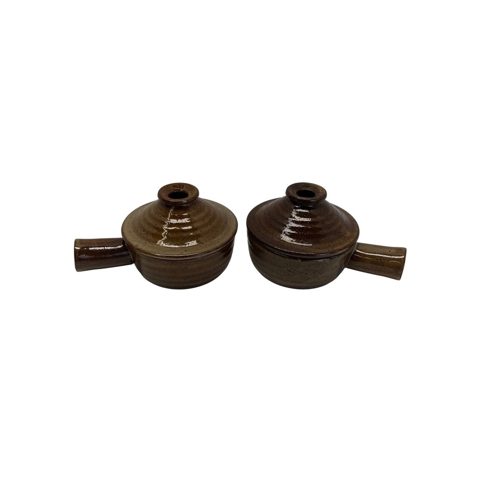 Stonewave Microwave Stoneware Set of 2 Vented Ceramic Cooker Pots with Lids